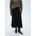 Pleated Midi-Skirt - Black