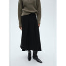 Falda midi plisada - Negro
