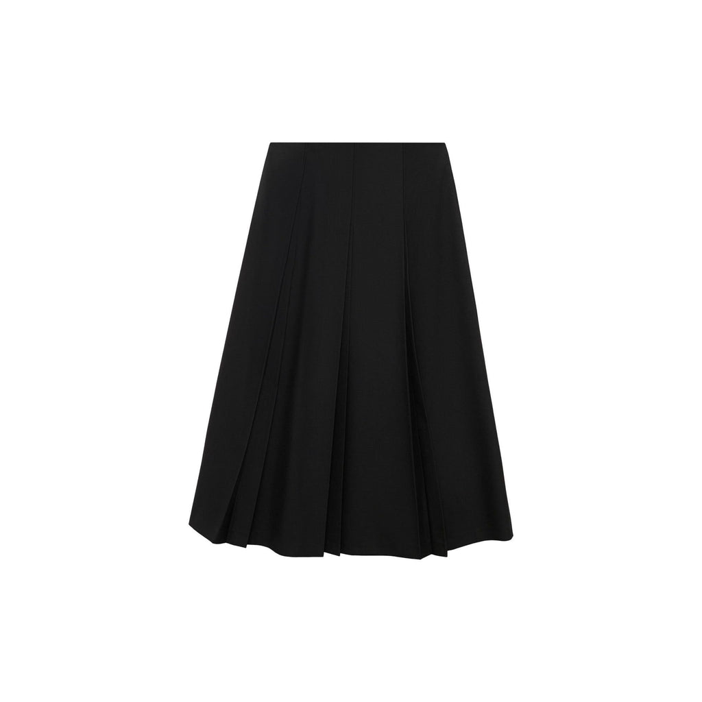 Pleated Midi-Skirt - Black