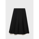 Falda midi plisada - Negro