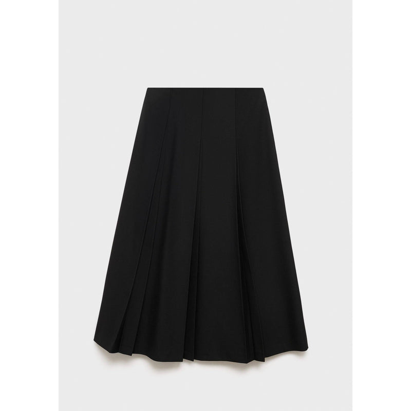 Falda midi plisada - Negro