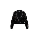 Sequin Knitted Cardigan - Black