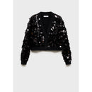 Sequin Knitted Cardigan - Black