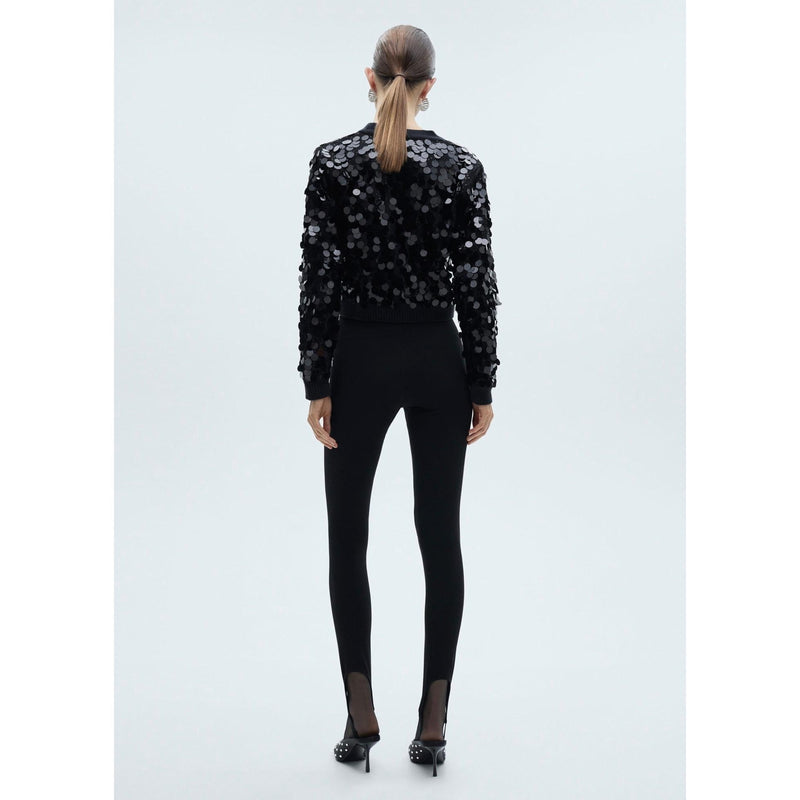 Sequin Knitted Cardigan - Black
