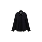 Camisa Semitransparente Detalles Satinados - Black