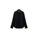 Semi-Transparent Shirt with Satin Details - Black