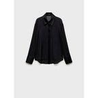 Camisa Semitransparente Detalles Satinados - Black
