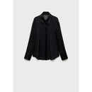 Semi-Transparent Shirt with Satin Details - Black