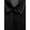 Semi-Transparent Shirt with Satin Details - Black