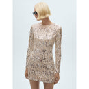 Robe Paillettes Épaulettes - Silver