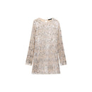 Robe Paillettes Épaulettes - Silver