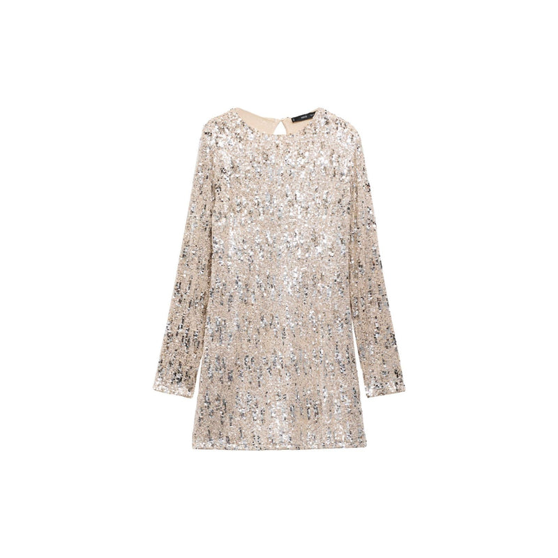 Robe Paillettes Épaulettes - Silver