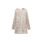 Robe Paillettes Épaulettes - Silver
