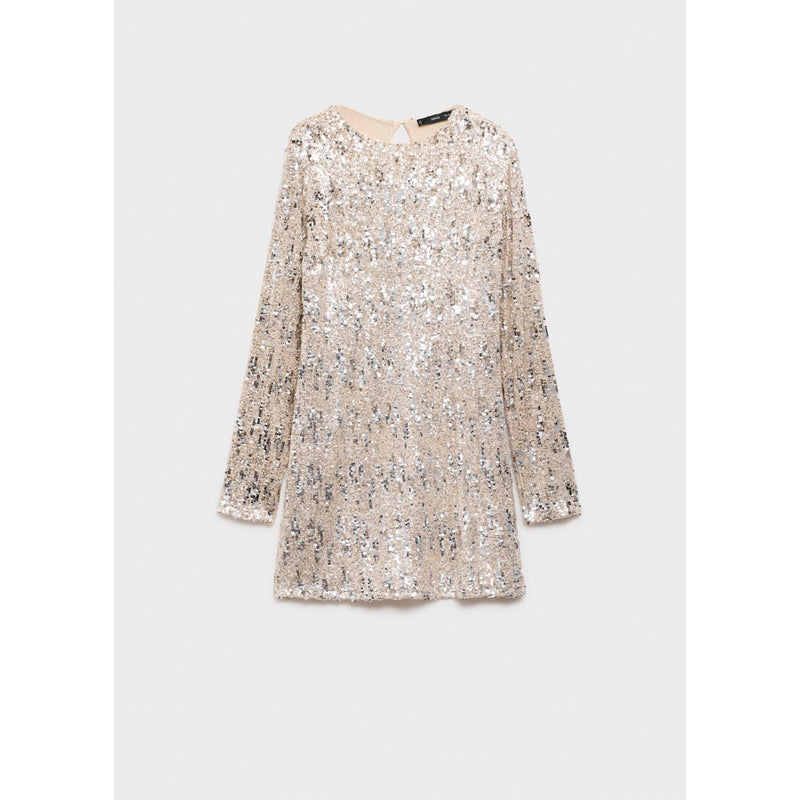 Robe Paillettes Épaulettes - Silver