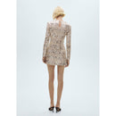 Shoulder Pad Sequin Dress - Silver