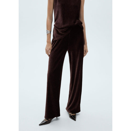 Pantalon Droit En Velours - Burgundy