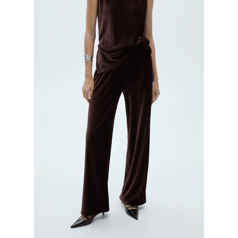 Pantalon Droit En Velours - Burgundy
