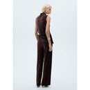 Pantalon Droit En Velours - Burgundy