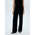 Pantalon Droit En Velours - Black