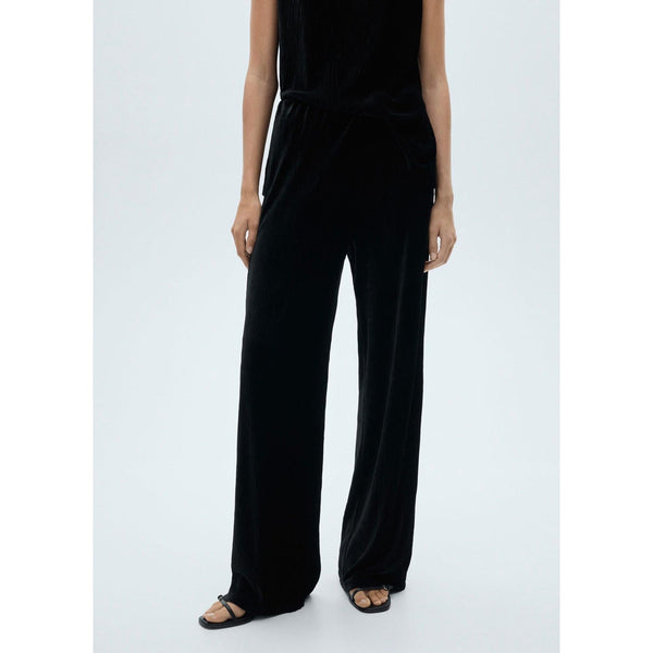 Pantalon Droit En Velours - Black
