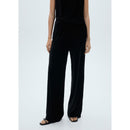Pantalon Droit En Velours - Black
