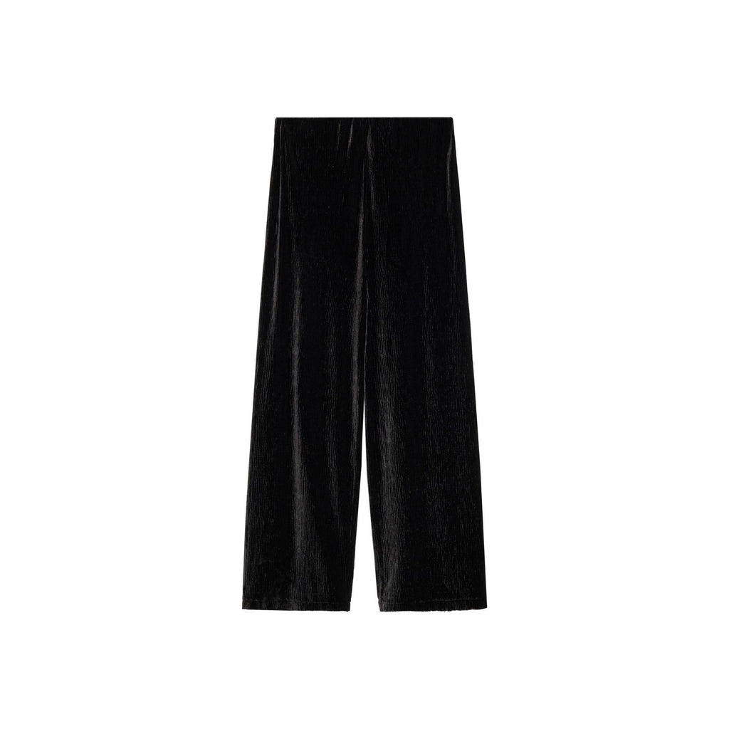 Pantalon Droit En Velours - Black
