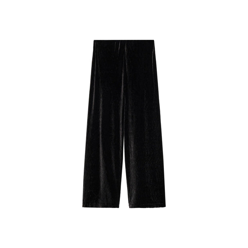 Pantalon Droit En Velours - Black