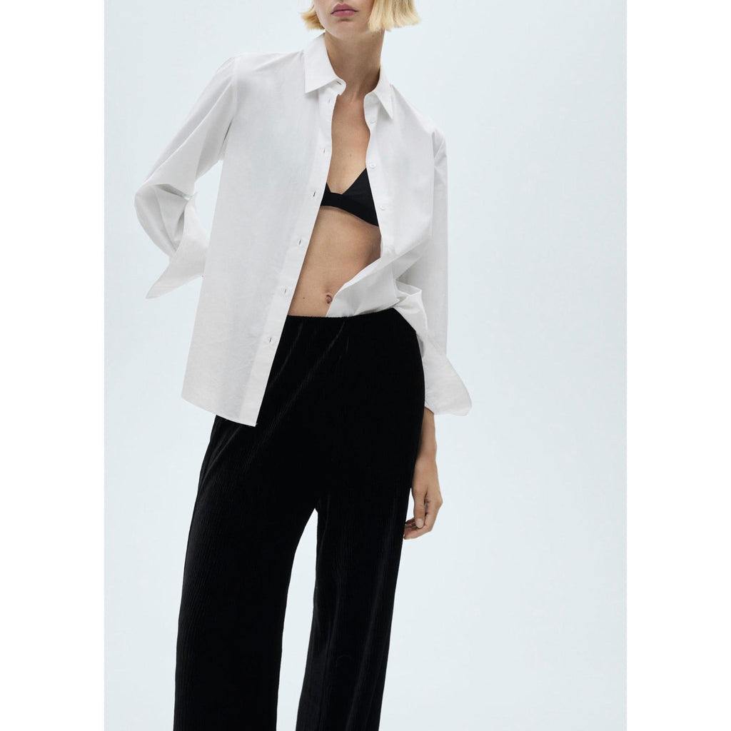 Pantalon Droit En Velours - Black