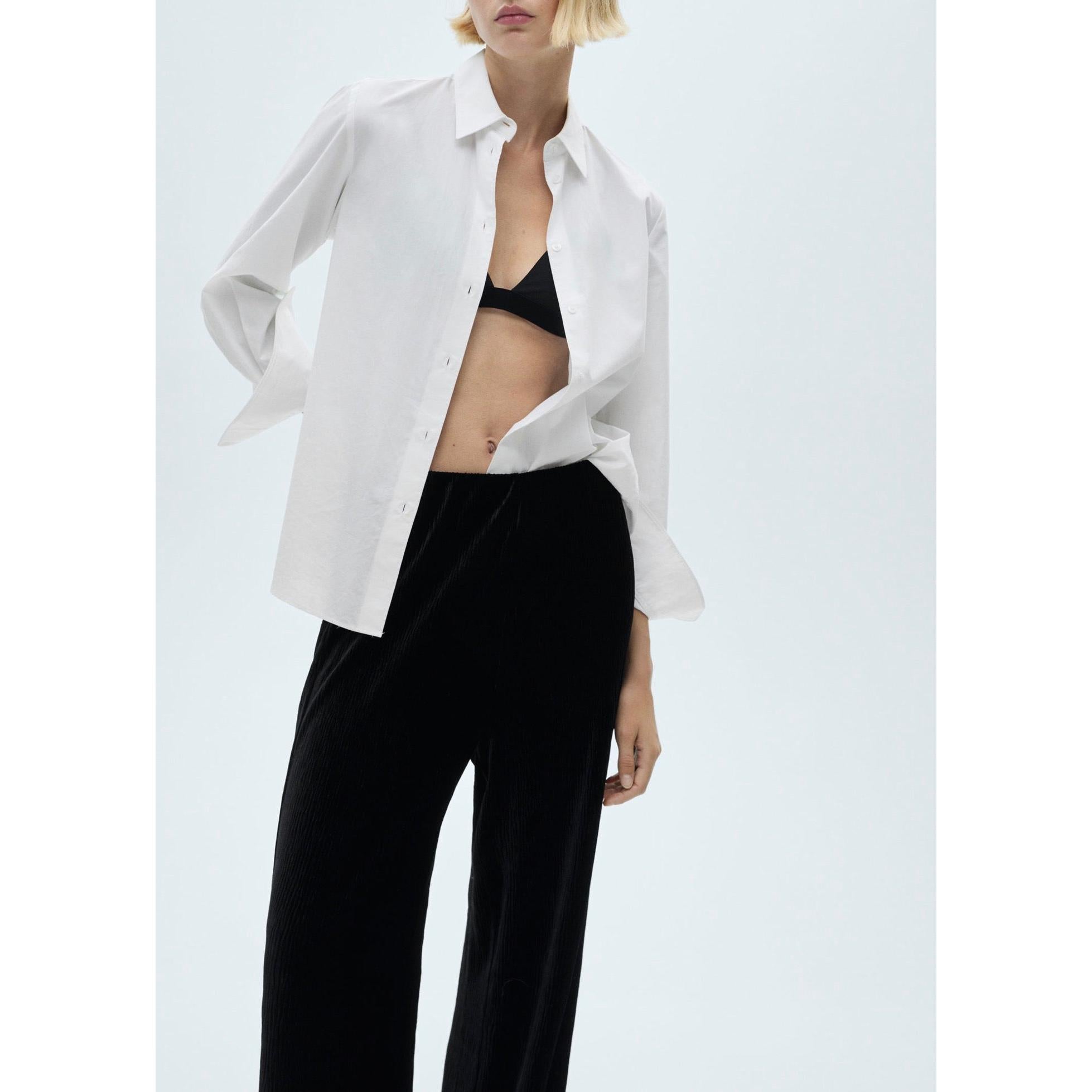 Pantalon Droit En Velours - Black