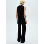 Pantalon Droit En Velours - Black