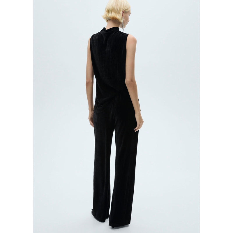 Pantalon Droit En Velours - Black