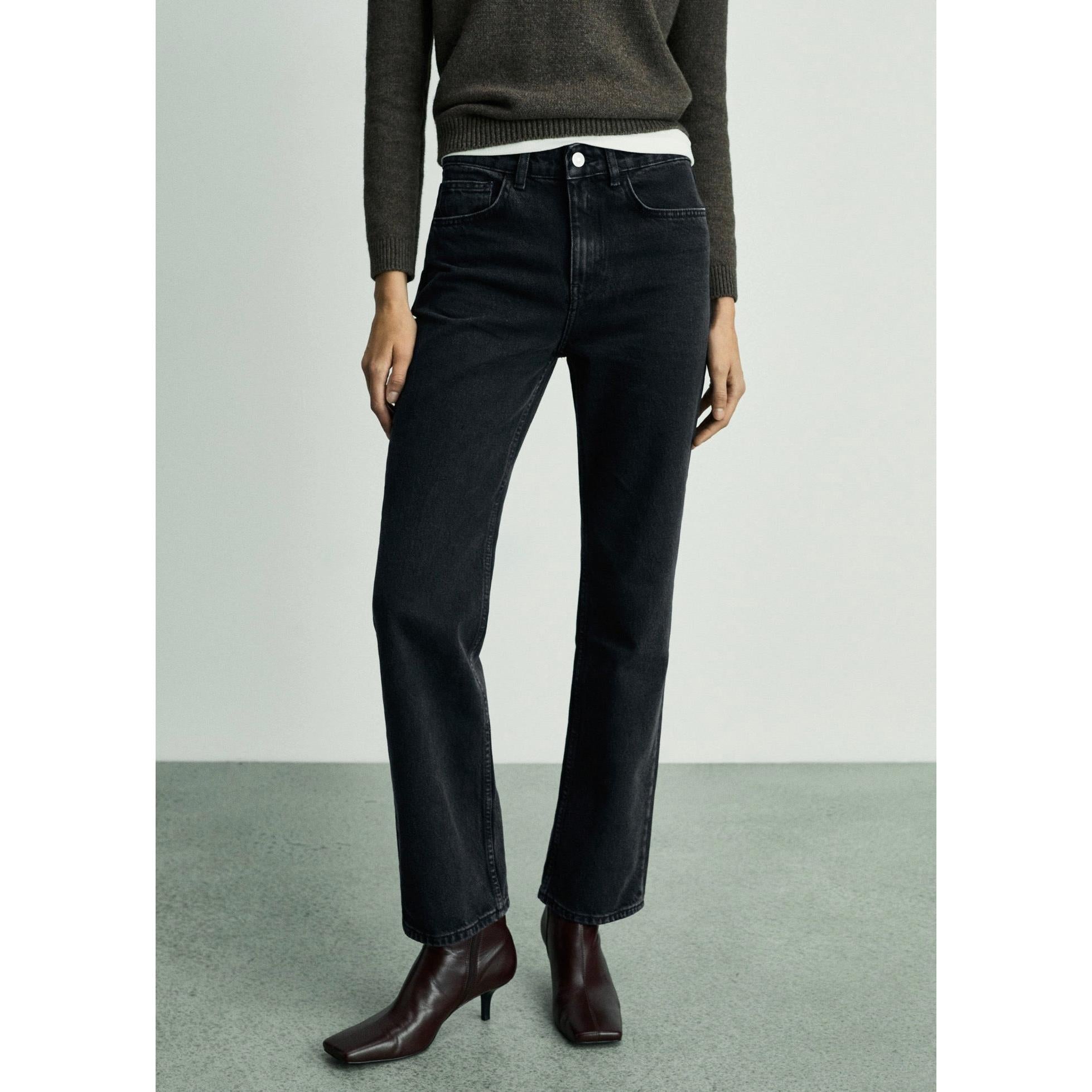 Matilda Straight Leg Jeans - Black Denim