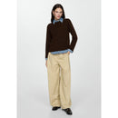 Pull-Over Maille Fine Laine Mélangée - Brown