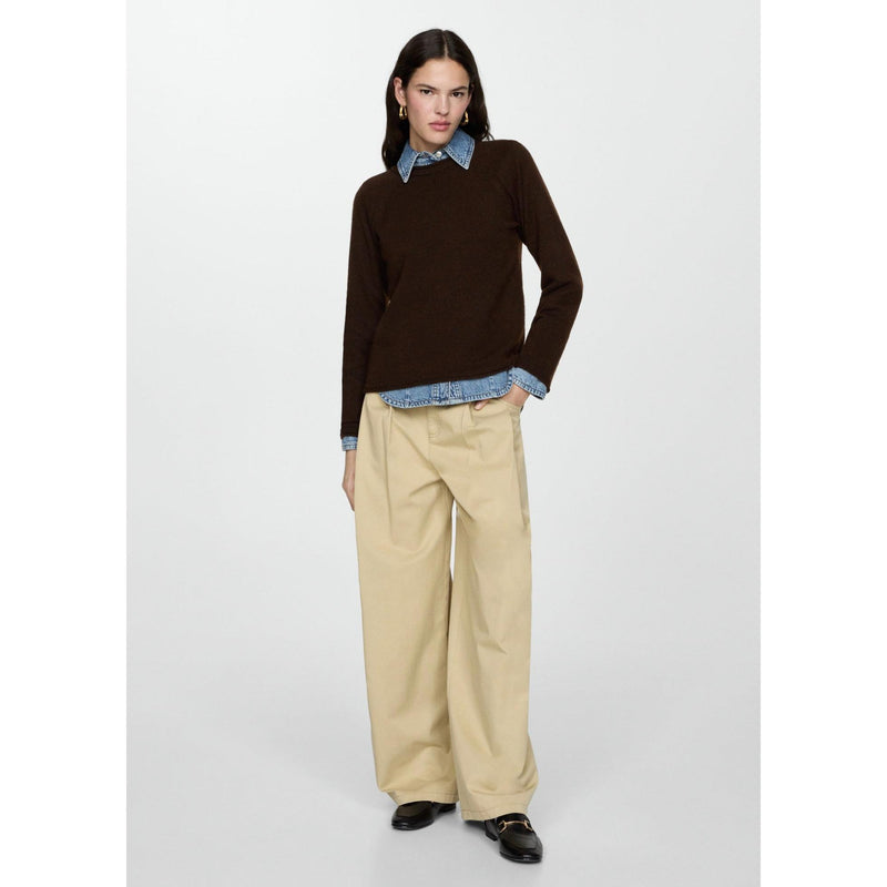 Pull-Over Maille Fine Laine Mélangée - Brown