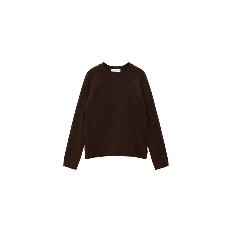 Pull-Over Maille Fine Laine Mélangée - Brown