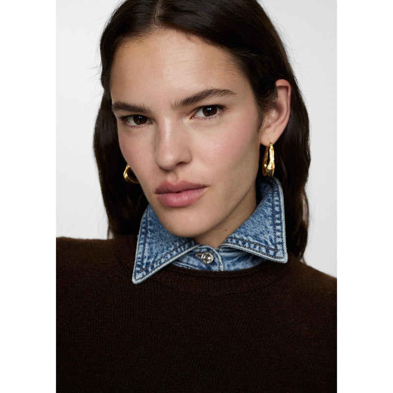 Pull-Over Maille Fine Laine Mélangée - Brown