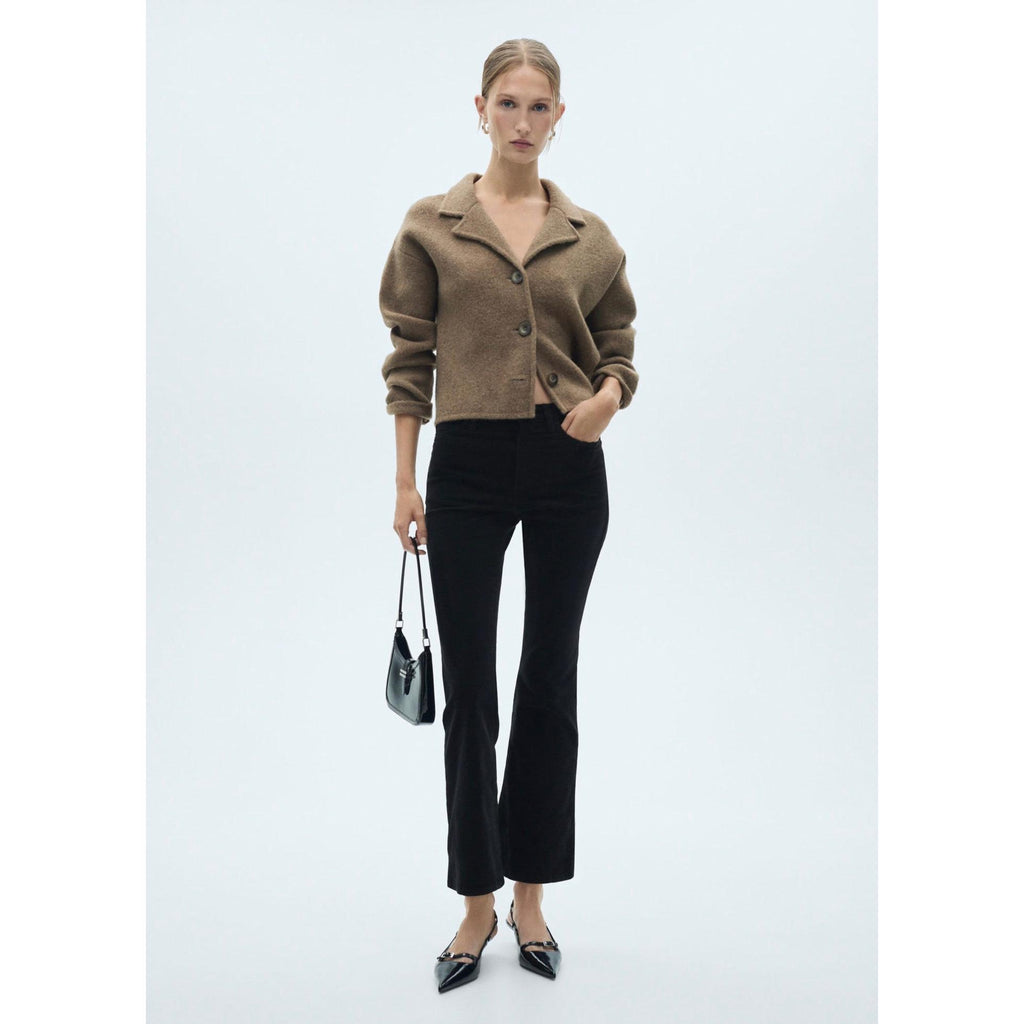 Jean Sienna Flare Crop Corduroy - Black Denim