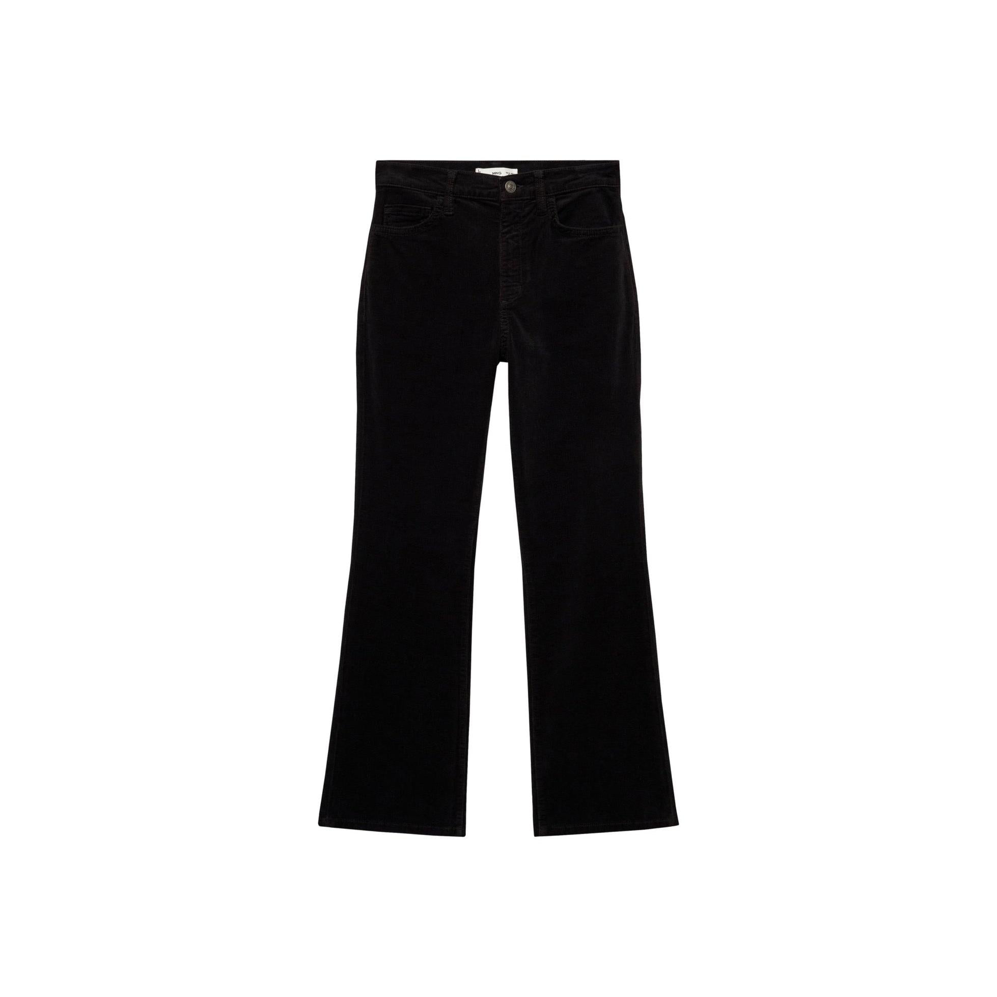 Jean Sienna Flare Crop Velours Côtelé - Black Denim