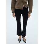 Jean Sienna Flare Crop Velours Côtelé - Black Denim