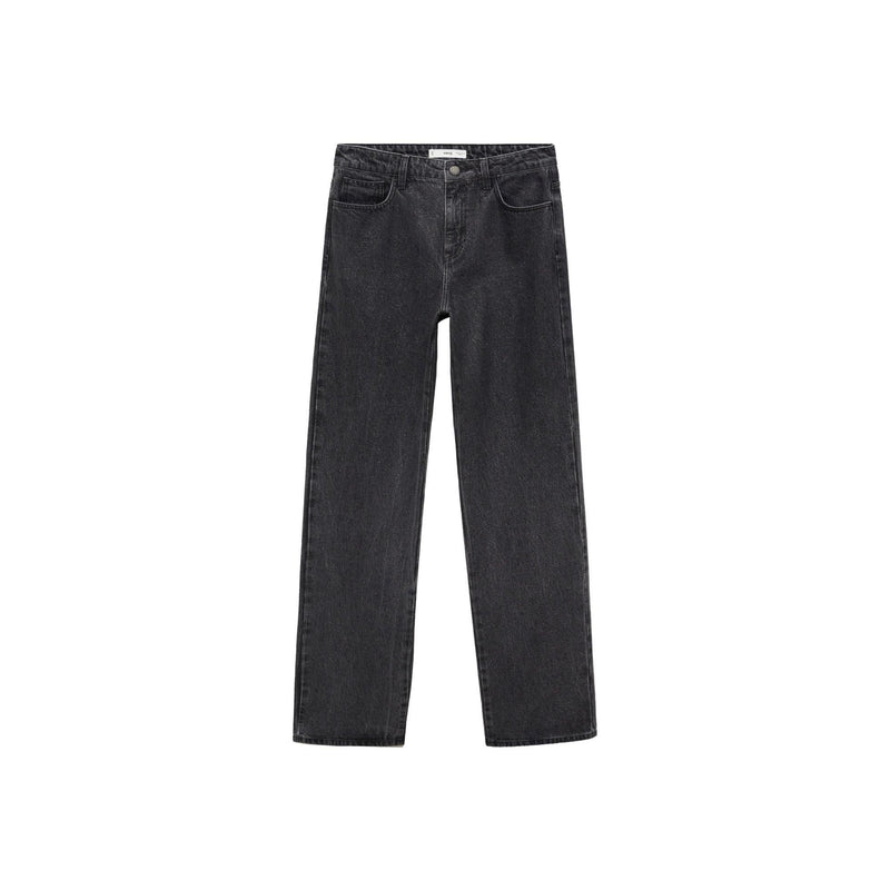 Shiny Straight Jeans - Black Denim