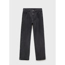 Shiny Straight Jeans - Black Denim
