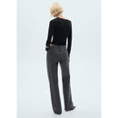 Shiny Straight Jeans - Black Denim