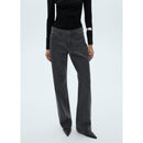 Shiny Straight Jeans - Black Denim
