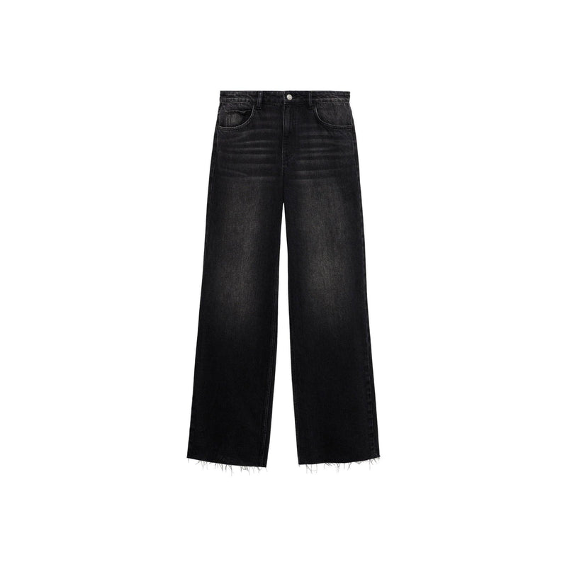 Jean Danila Wideleg Taille Haute - Black Denim
