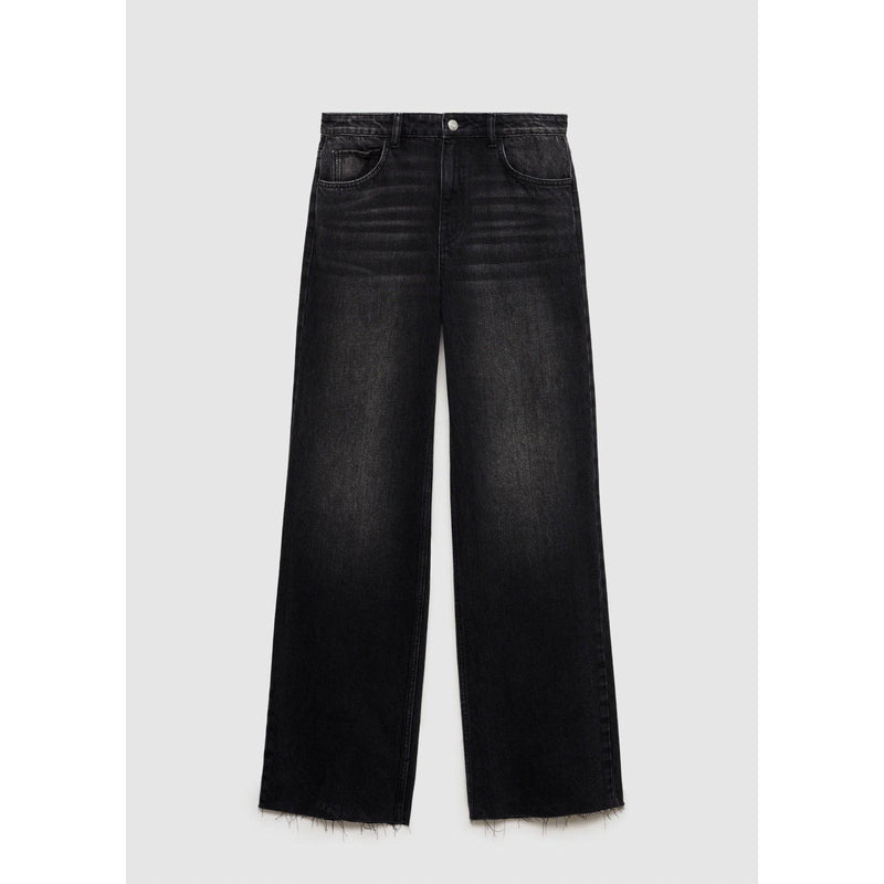 Jean Danila Wideleg Taille Haute - Black Denim