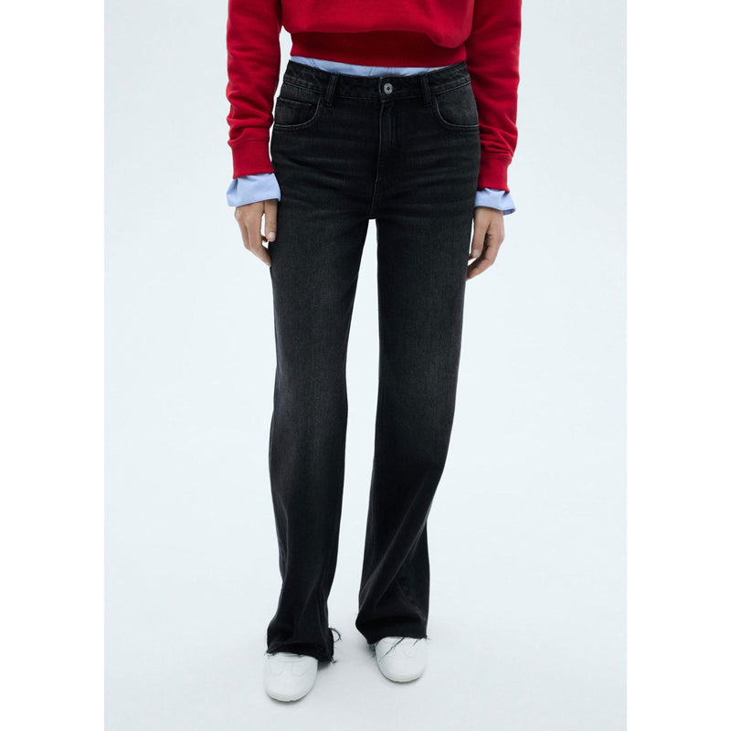 Jean Danila Wideleg Taille Haute - Black Denim