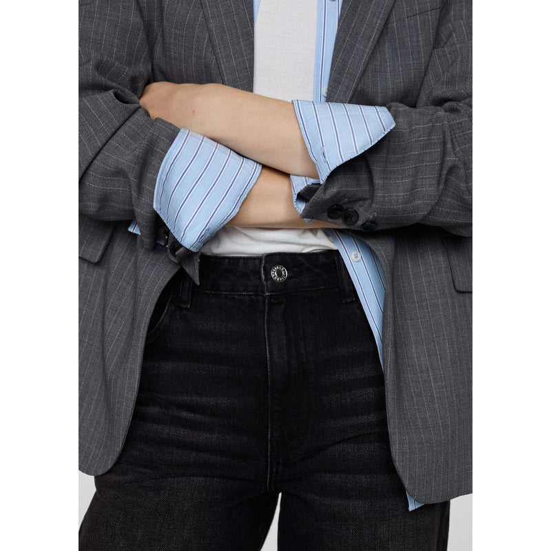 Jean Danila Wideleg Taille Haute - Black Denim