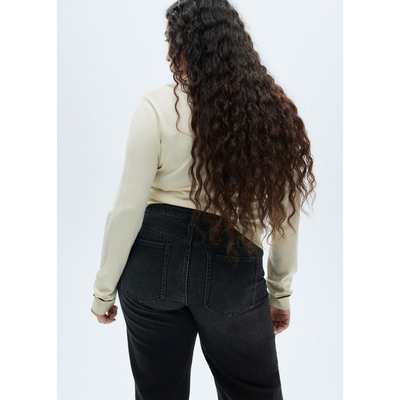 Jean Danila Wideleg Taille Haute - Black Denim