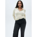 Jean Danila Wideleg Taille Haute - Black Denim