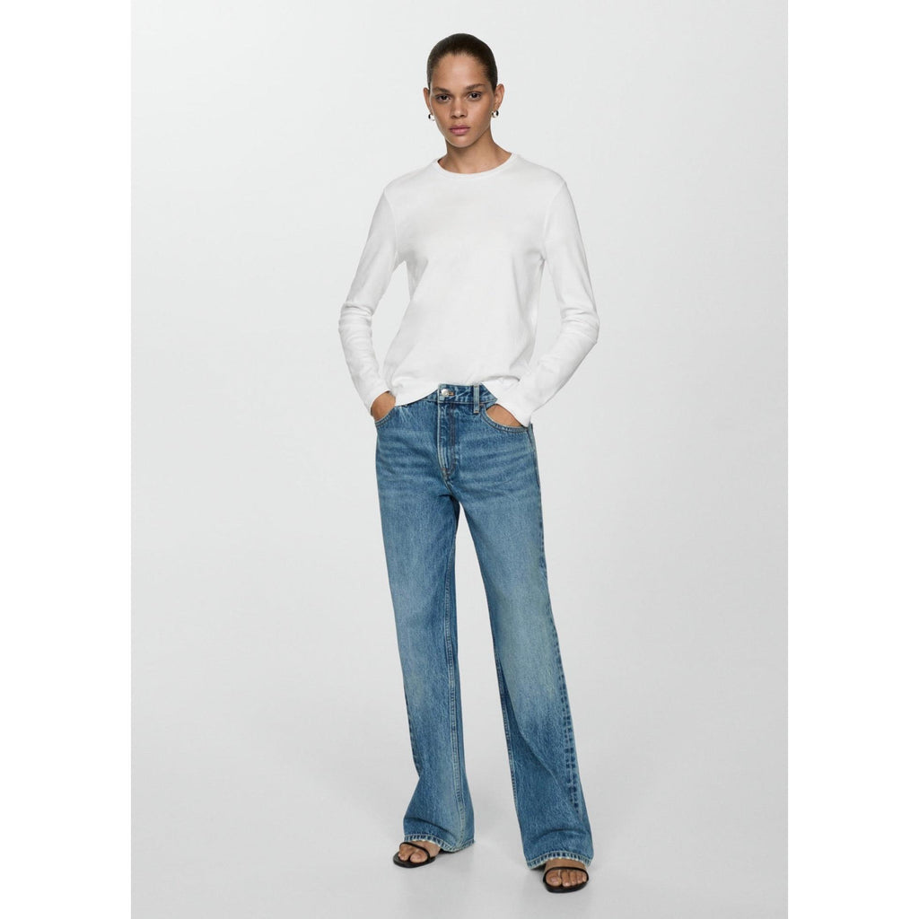 T-Shirt Coton Manches Longues - White